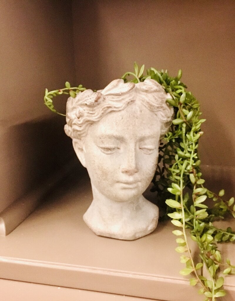 Small Woman Head Planter, 6.5"H