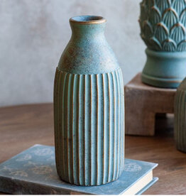 9" Green Cement Vase