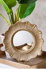 6.7" Round Deco Edge Gold Mirror