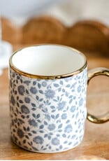 Gold Accent Tiny Flower Mug