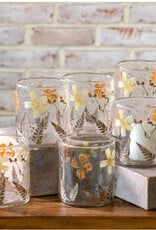 3.5" Dried Floral Leaf Glasses