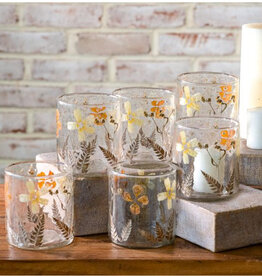 3.5" Dried Floral Leaf Glasses