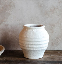 7.7" White Line Vase