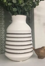 9" Grey/White Vase