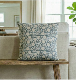 20x20 Blue Water Lily Pillow