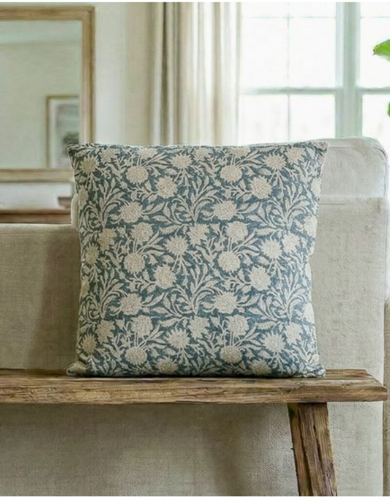 20x20 Blue Water Lily Pillow