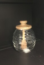 4" Round Honey Jar w/wood Dipper