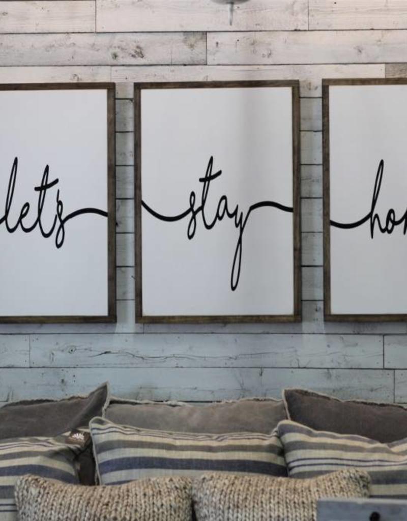 Let S Stay Home Set Of 3 Rustic Roots