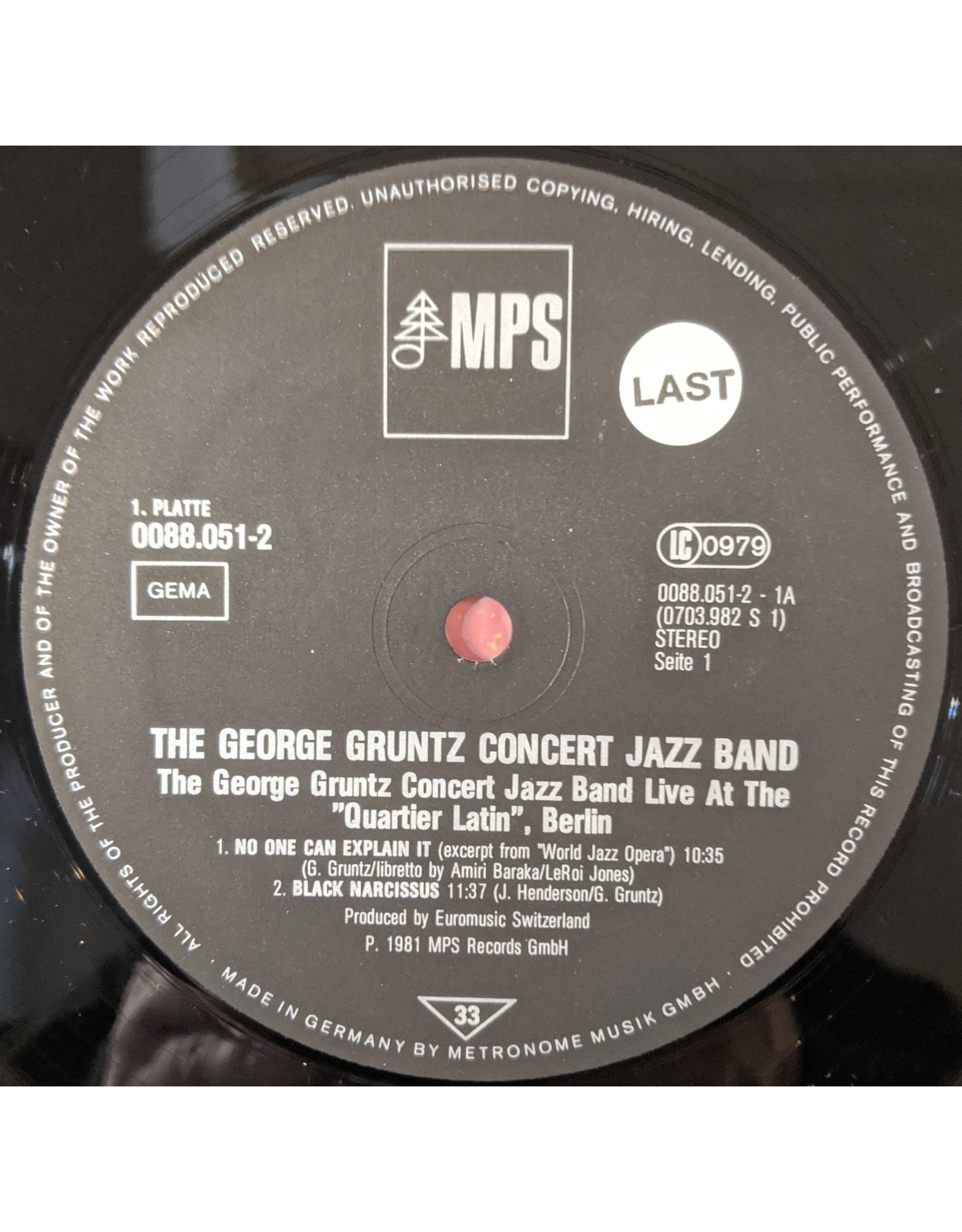 USED: George Gruntz Concert Jazz Band: Live at the "Quartier Latin" Berlin LP
