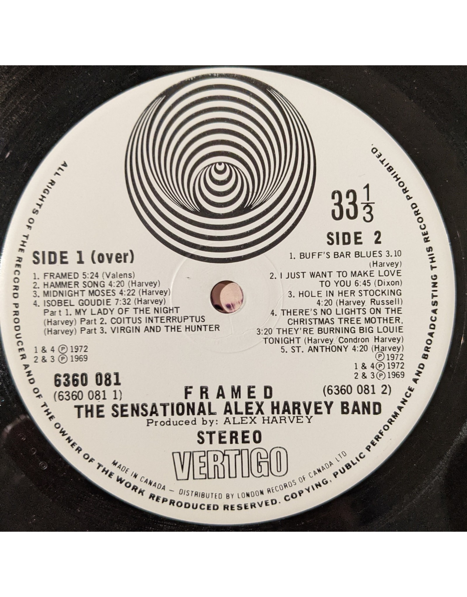 USED: Sensational Alex Harvey Band: Framed LP
