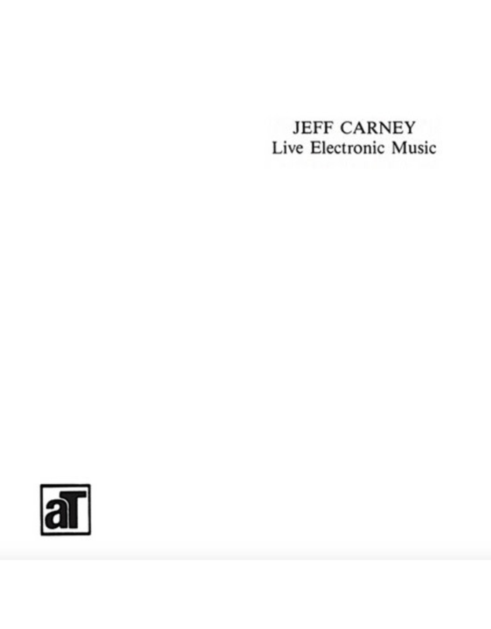 Lion Carney, Jeff: Live Electronic Music LP