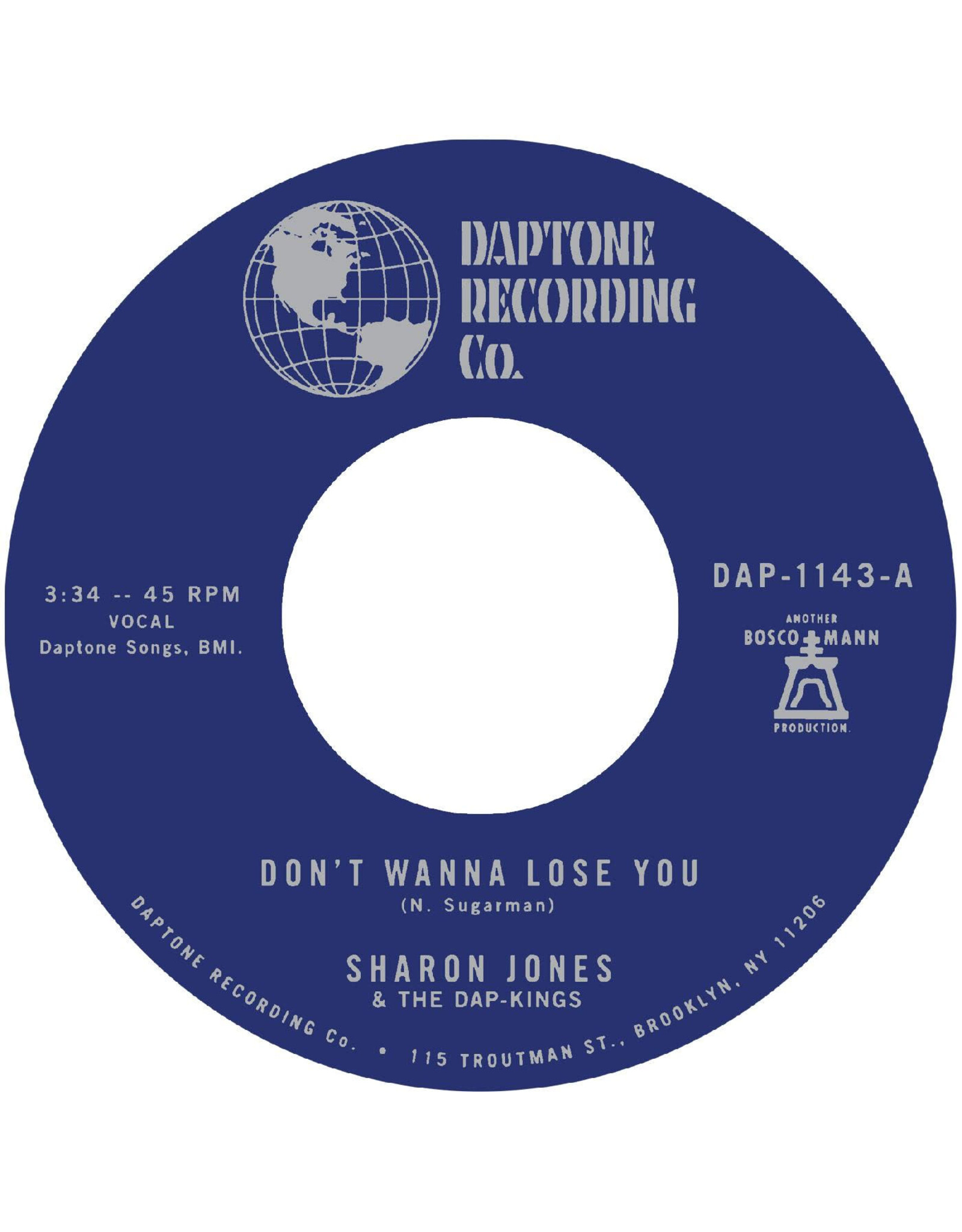 Daptone Jones, Sharon & The Dap-Kings: Don't Want To Lose You b/w Don't Give a Friend a Number LP