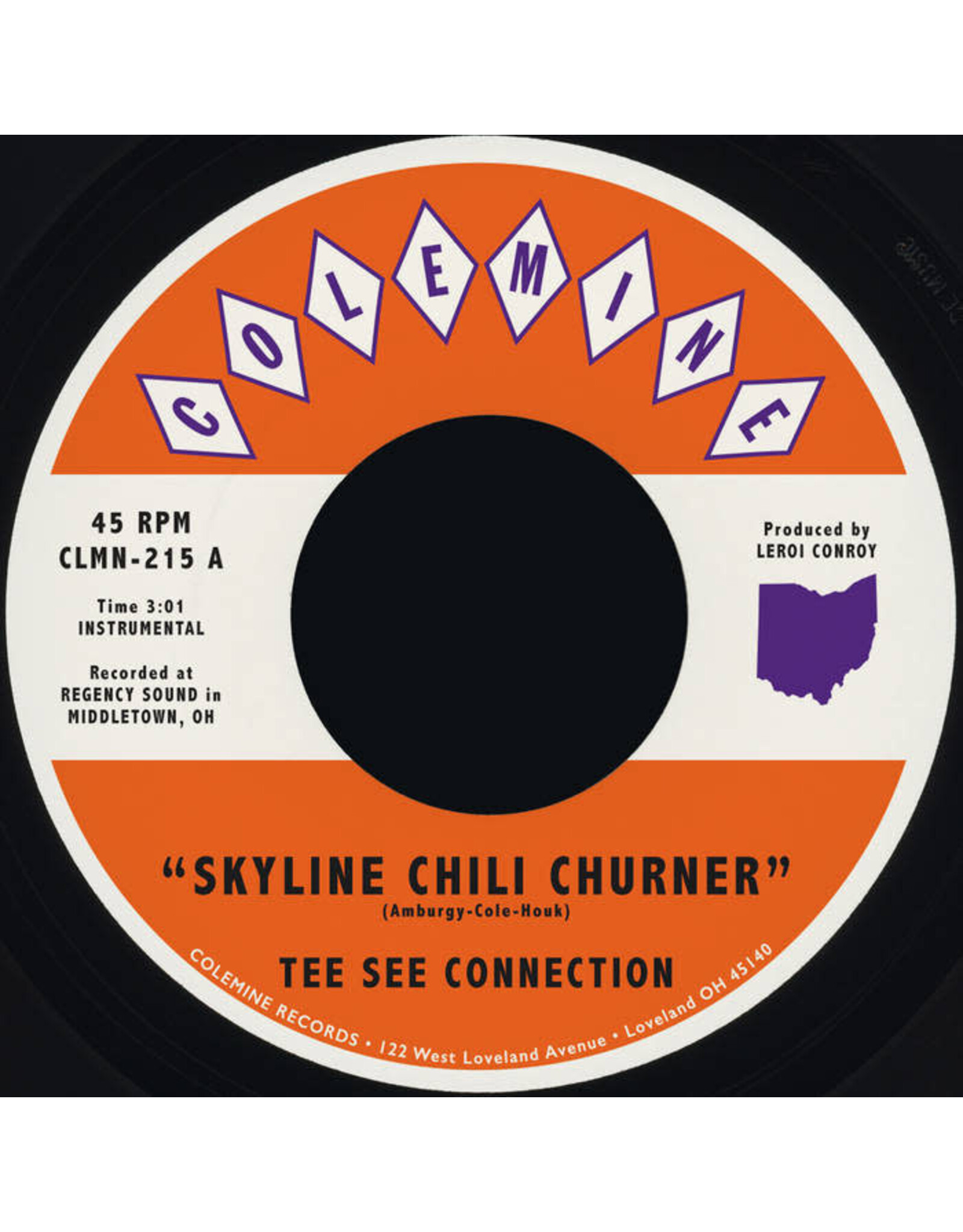 Colemine Tee See Connection: Skyline Chili Churner/Queen City (purple rain coloured) 7"