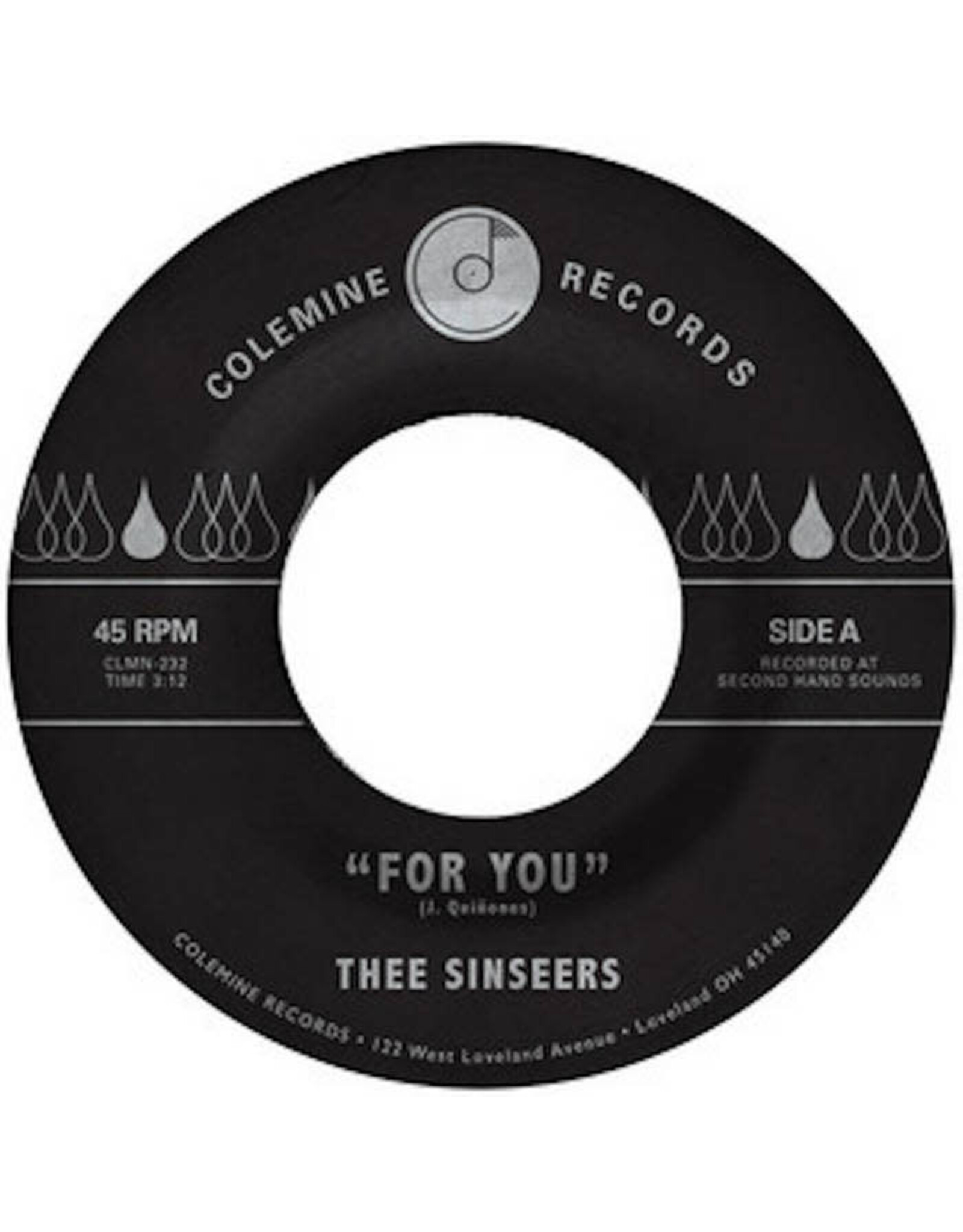 Colemine Thee Sinseers: For You/Si Llorarás (blue vinyl) 7"