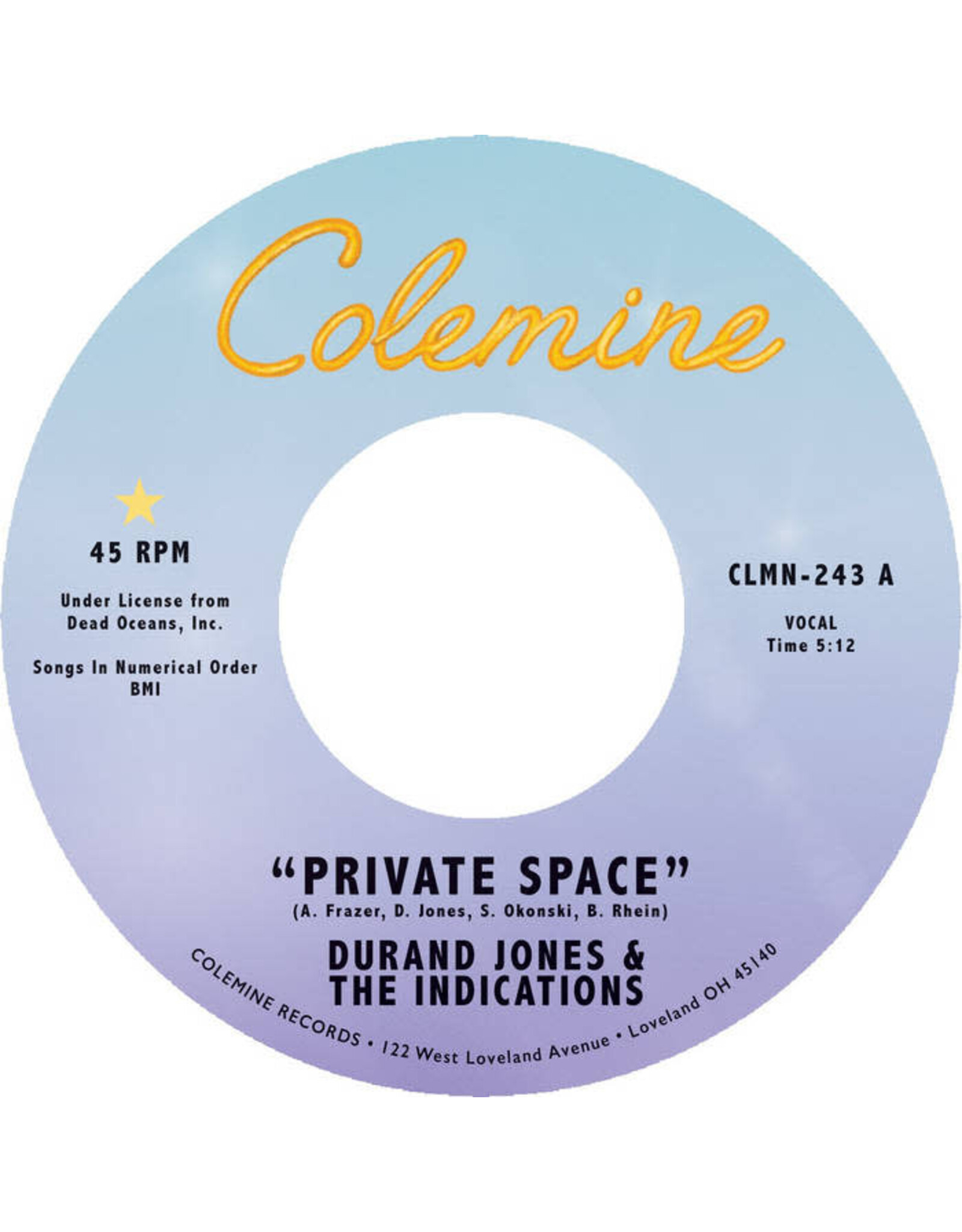 Colemine Jones, Durand & The Indications: Private Space/Sea Of Love (dark purple vinyl) 7"