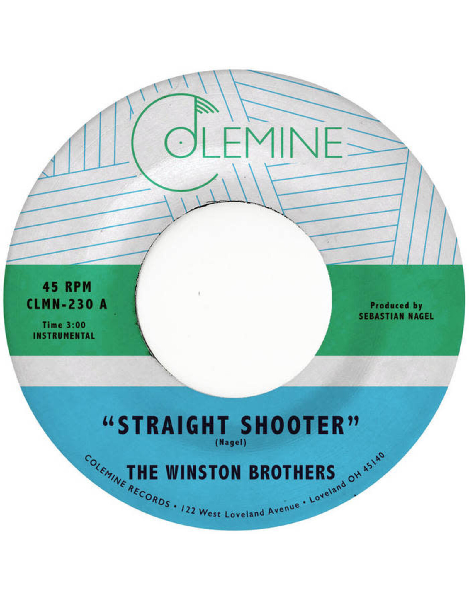 Colemine Winston Brothers: Straight Shooter/Island Travel (sky blue) 7"