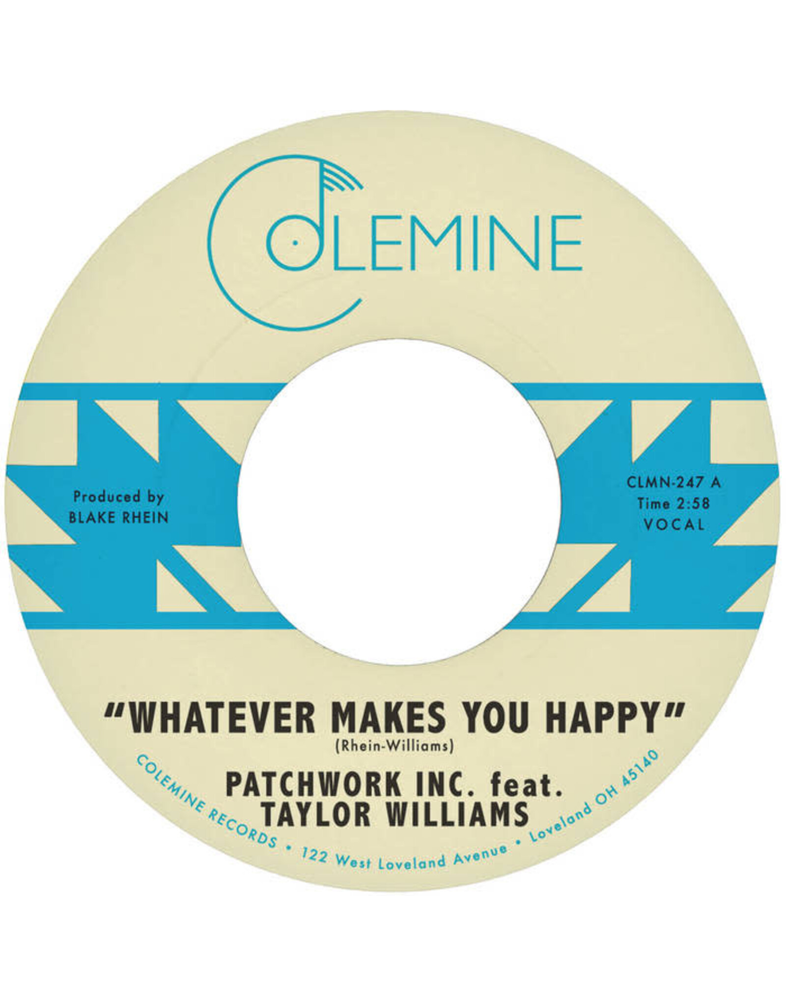 Colemine Patchwork Inc. feat Taylor Williams: Whatever Makes You Happy/Last Forever (seaglass blue) LP