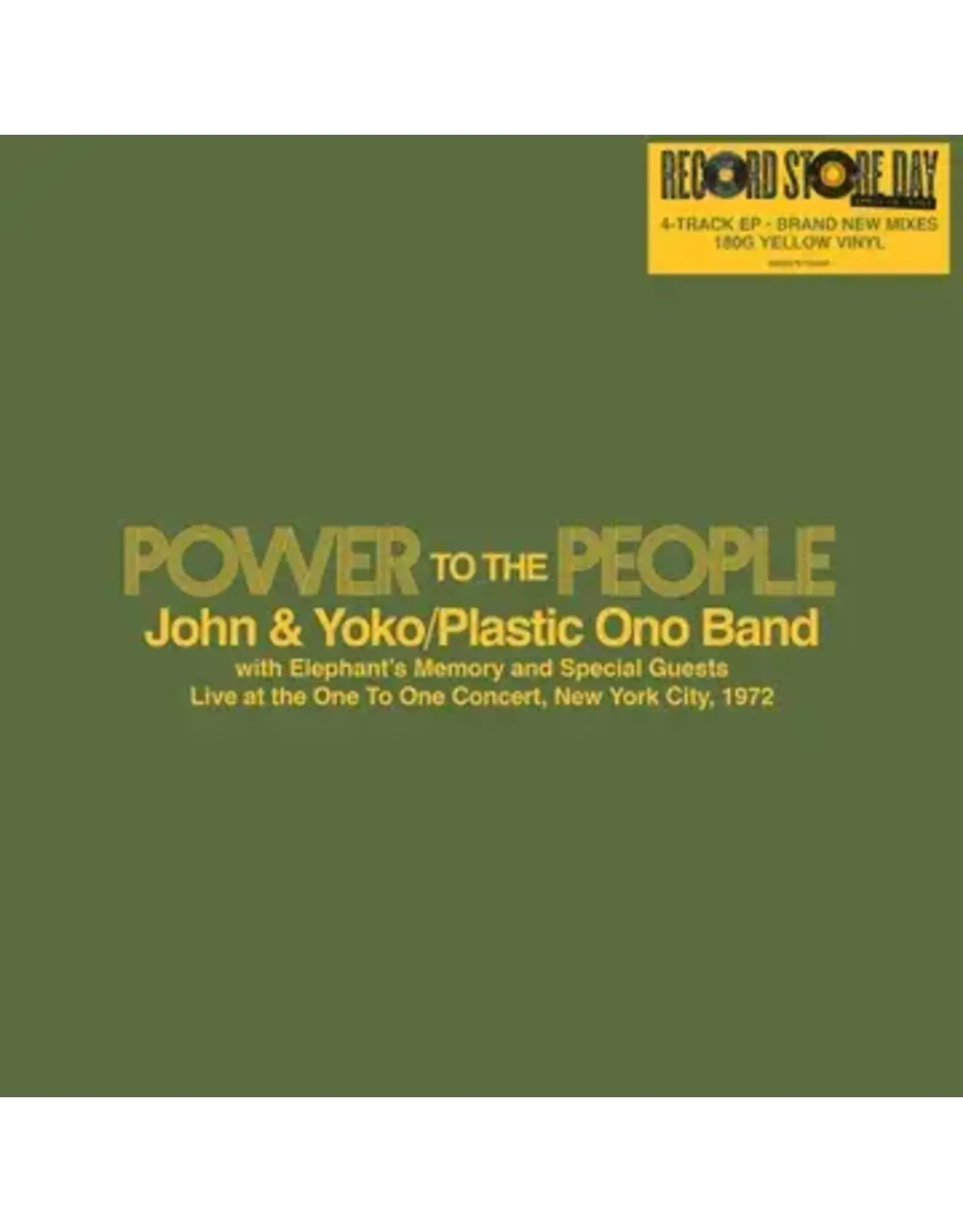 John & Yoko: 2025RSD: Power To The People: Live at the One To One Concert, New York City, 1972 LP