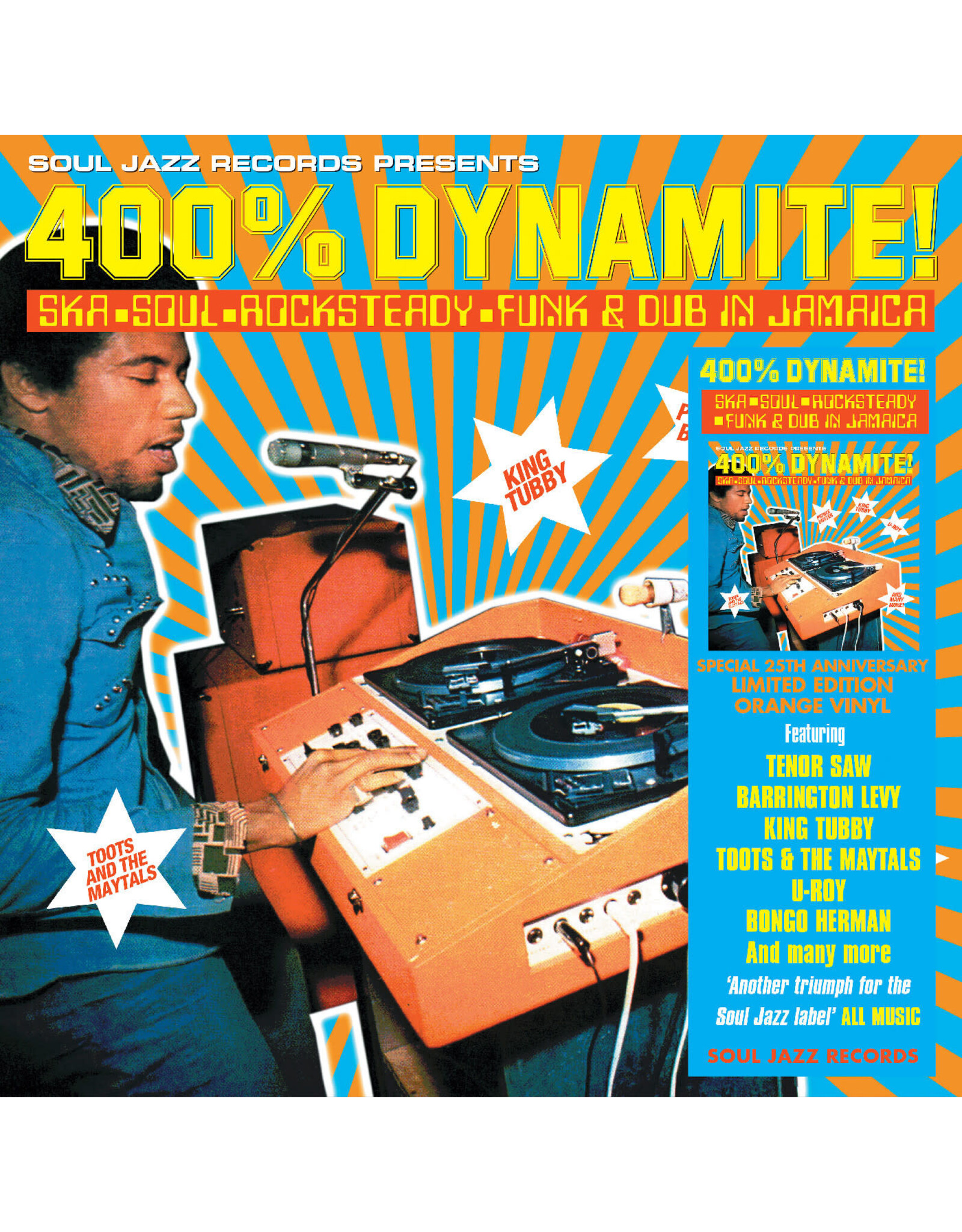 Soul Jazz Various: 400% DYNAMITE! Ska, Soul, Rocksteady, Funk and Dub in Jamaica (ORANGE VINYL) LP