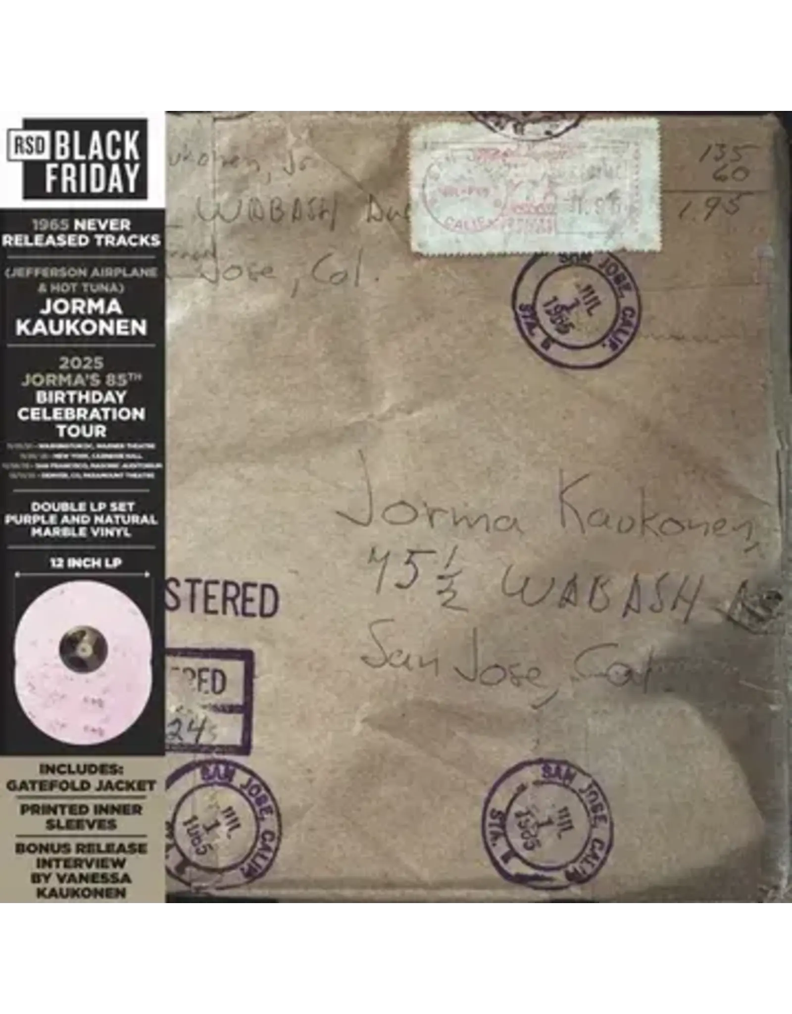 Culture Factory Kaukonen, Jorma: 2025BF - Wabash Avenue: 1965 Never Released Tracks (2LP-coloured) LP