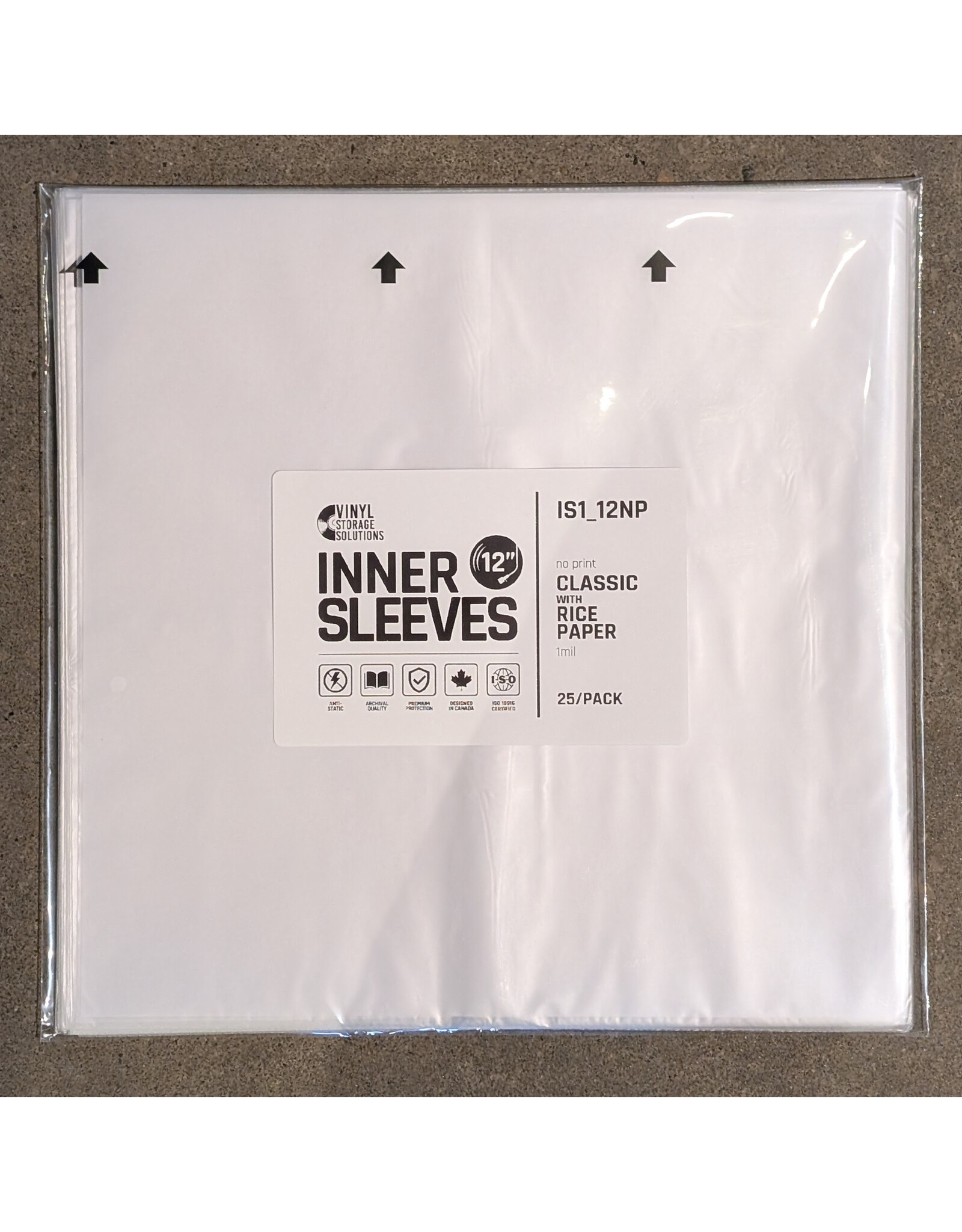 Vinyl Storage Solutions Sleeves: 12" 1mil Rice Paper Inner "MoFi style" 25 pack