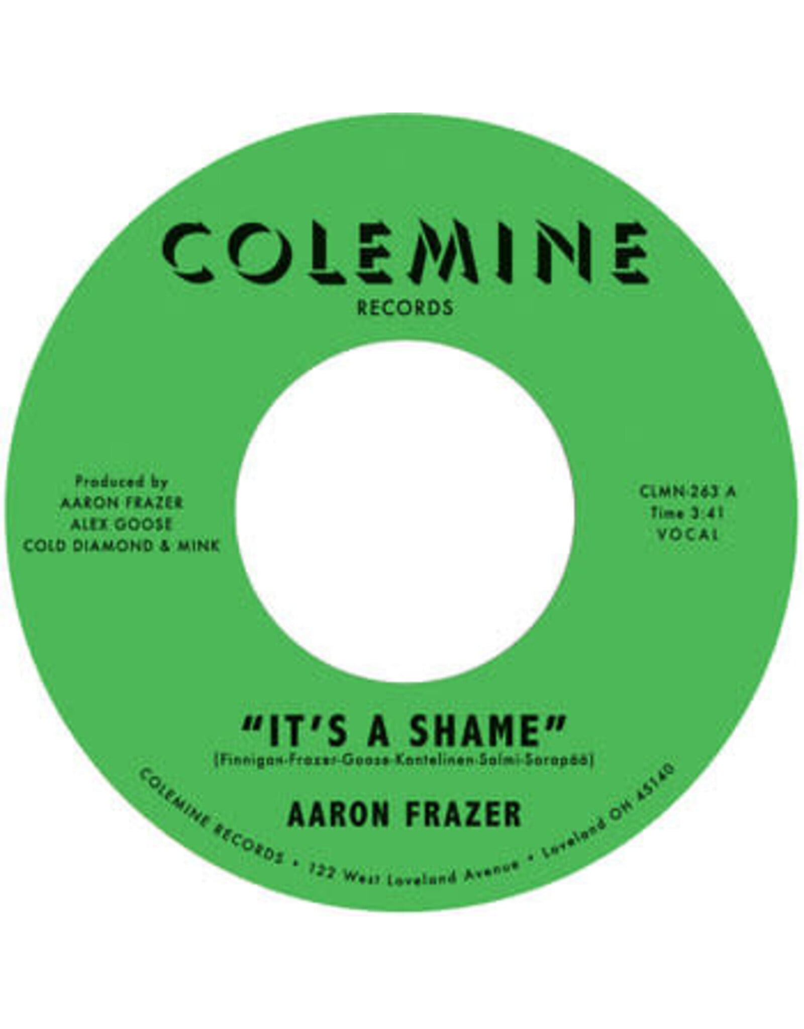 Colemine Frazer, Aaron: It's A Shame/The Fool (natural with green swirl coloured) 7"