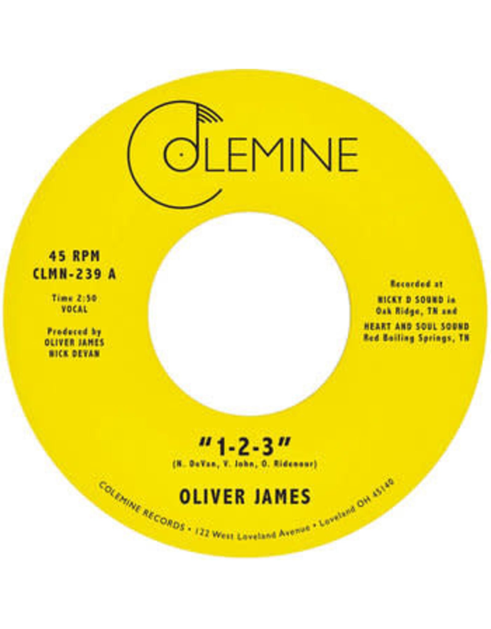 Colemine James, Oliver: 1-2-3/Nothing Is Forever (dark blue vinyl) 7"
