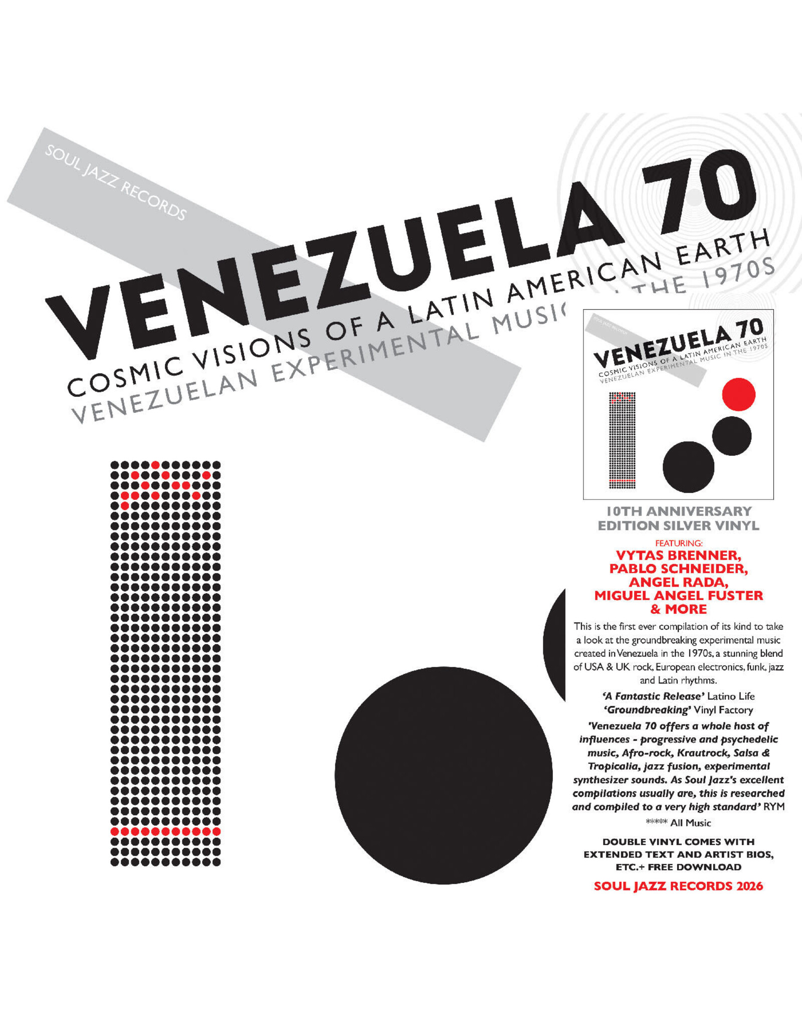Soul Jazz Various: VENEZUELA 70: Cosmic Visions Of A Latin American Earth – Venezuelan Experimental Rock In The 1970s (SILVER VINYL) LP