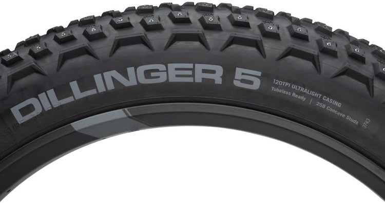 45NRTH Dillinger 5 Tire 26 x 4.6 Tubeless Blk 120tpi w/258 Carbide Studs