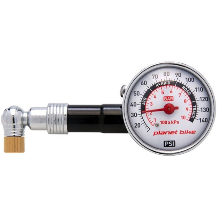 Planet Bike Dial Pressure Gauge - 140psi