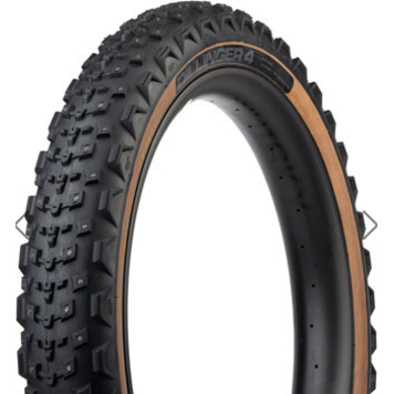 45NRTH 45NRTH Dillinger 4 Tire - 26 x 4.2, Tubeless, Folding, Tan, 60 TPI, 168 Large Concave Carbide Aluminum Studs