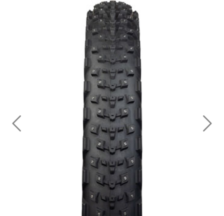 45NRTH 45NRTH Dillinger 4 Tire - 26 x 4.2, Tubeless, Folding, Tan, 60 TPI, 168 Large Concave Carbide Aluminum Studs