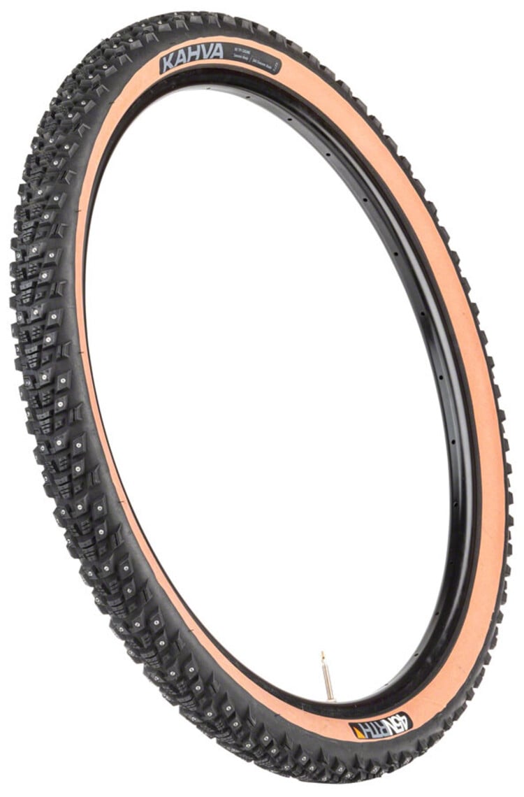45NRTH 45NRTH Kahva Tire - 27.5 x 2.1, Tubeless, Folding, Tan, 60tpi, 240 Concave Carbide Studs