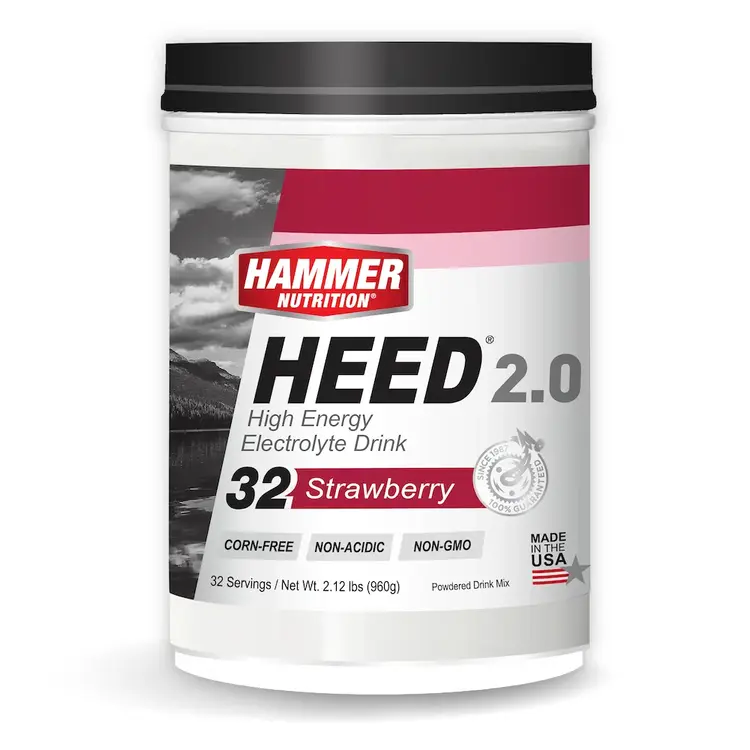 Hammer Nutrition HEED 2.0 High Energy Electrolyte Drink - Strawberry, 32 Serving Canister