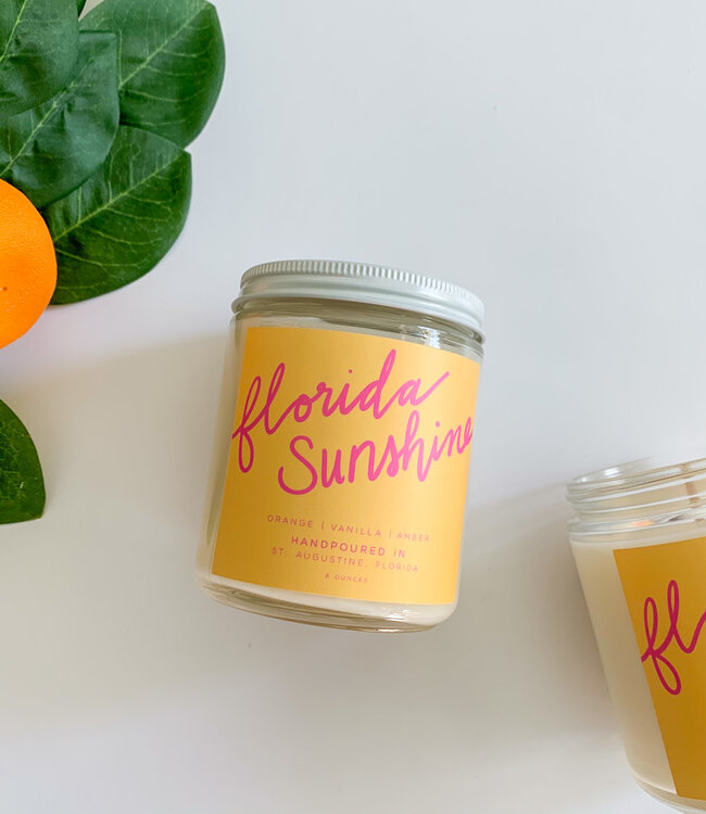 Florida Sunshine Script Candle