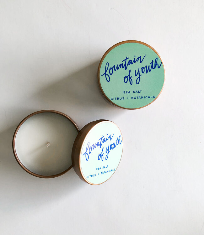 Declaration & Co. Fountain of Youth Tiny Tin Candle