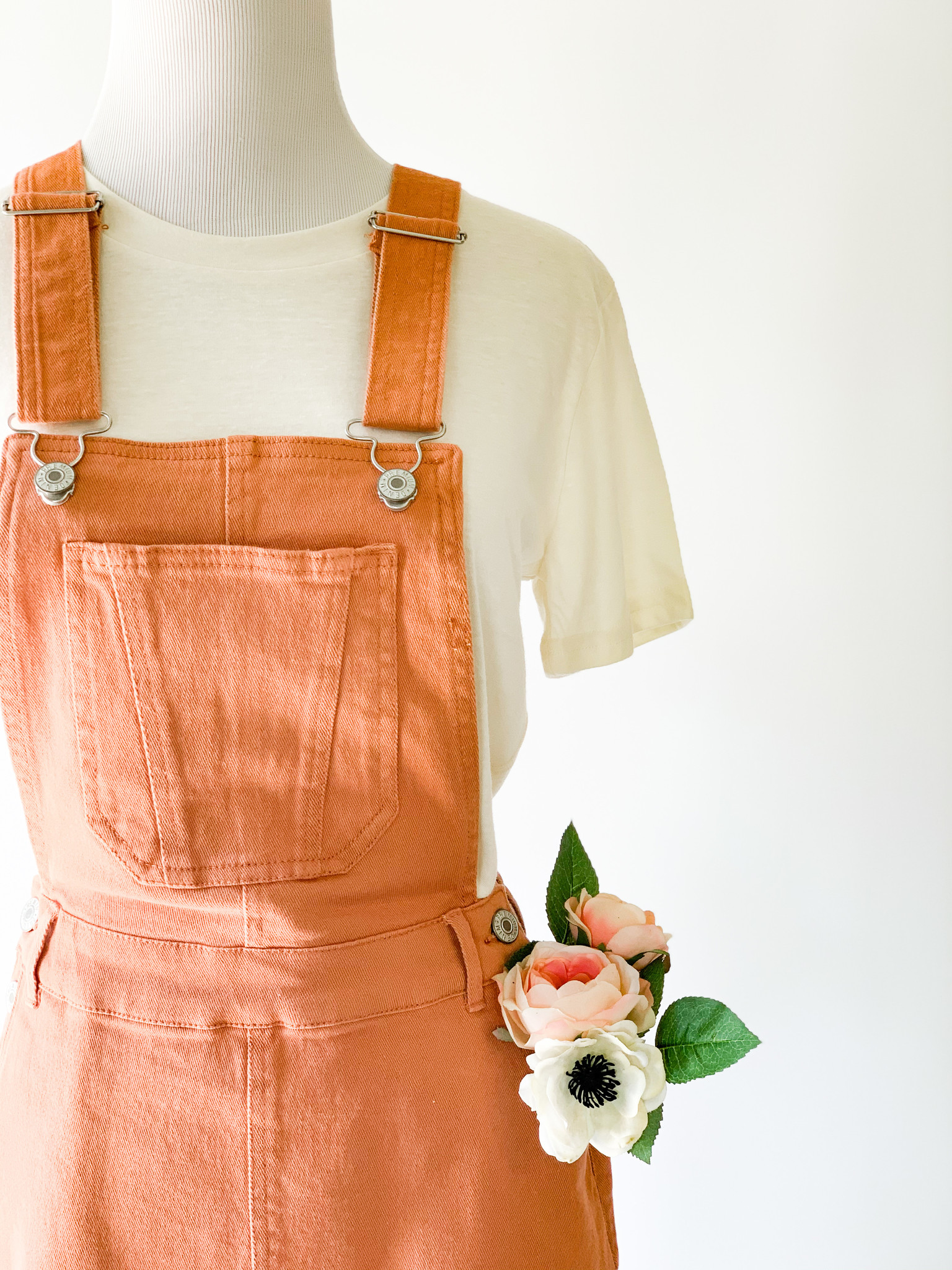 You re a Peach Overall Dress Declaration Co