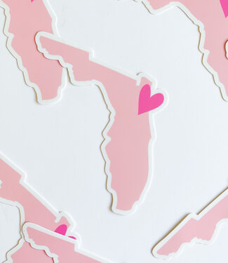 Declaration & Co. Pink FL Heart Sticker