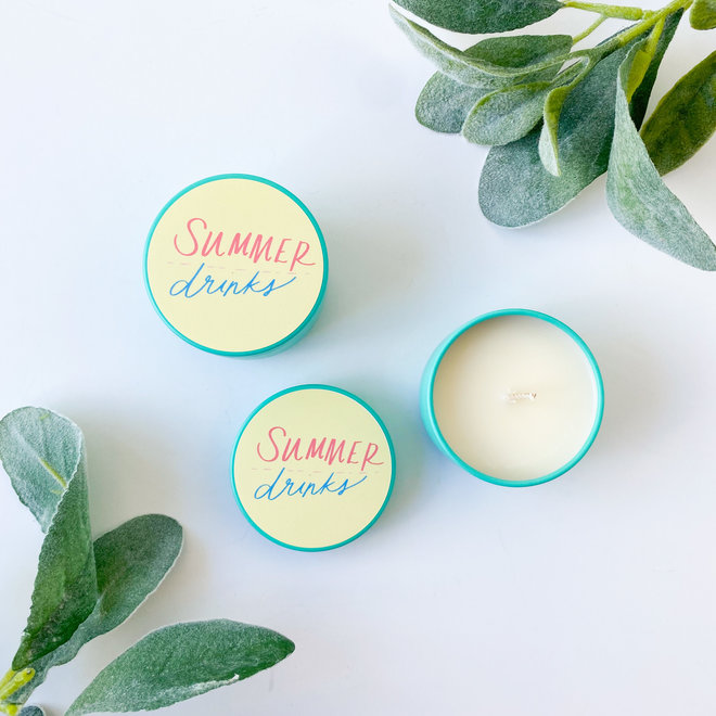 Summer Drinks Tiny Tin Candle