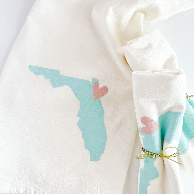 Tea Towel - Florida Heart