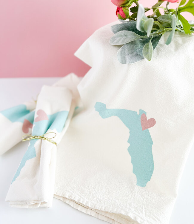 Declaration & Co. Tea Towel - Florida Heart