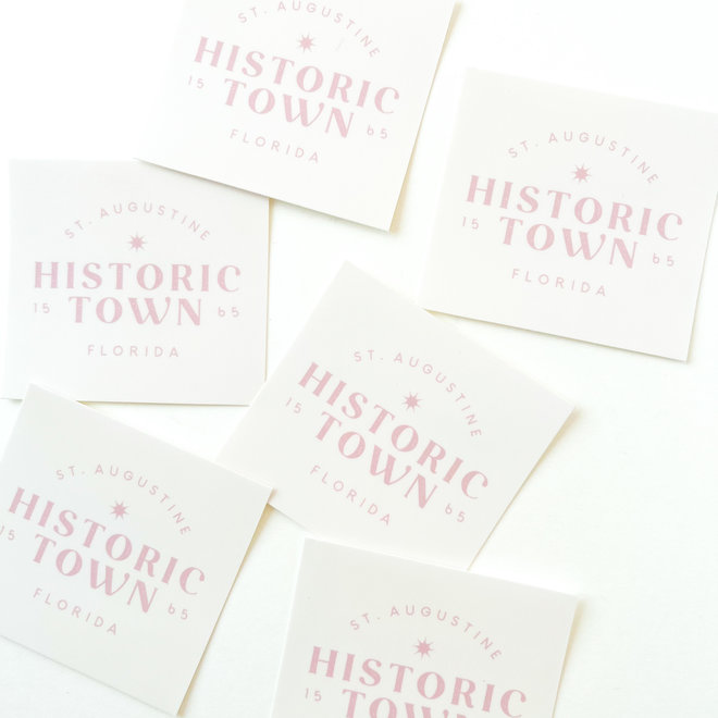 Historic Town Logo Pink Sticker