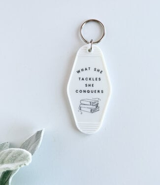 Declaration & Co. What She Tackles Motel Keychain