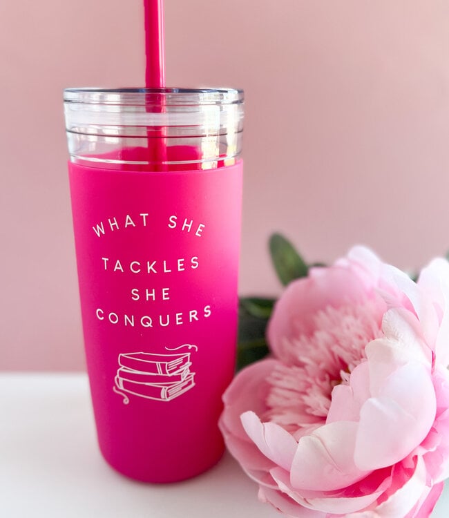 Declaration & Co. Tackle and Conquer Pink Tumbler