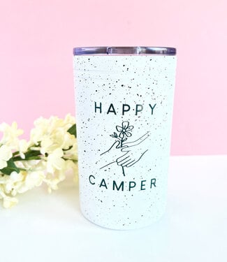 Camping Tumbler, Happy Camper Tumbler, Camping Glitter Tumbler
