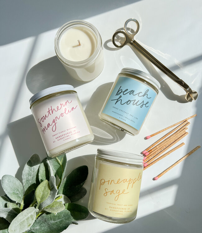 Declaration & Co. Beach House Script Candle