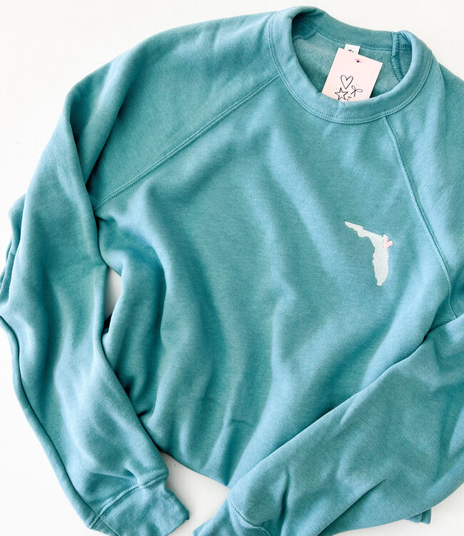 Declaration & Co. Embroidered Florida Heart Pullover
