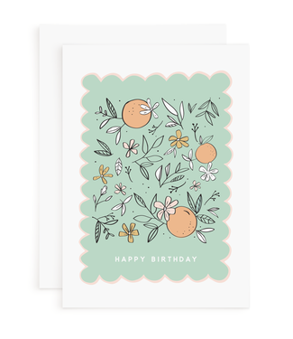 Declaration & Co. Happy Birthday Card - Orange Blossoms