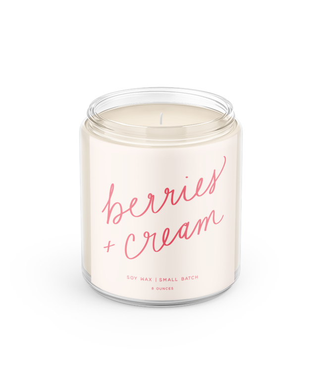 Declaration & Co. Berries + Cream  Script Candle