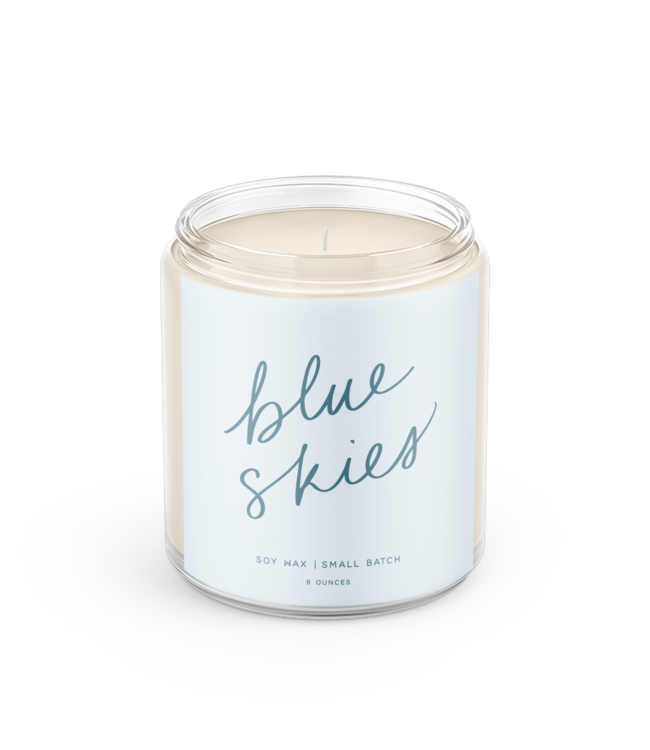 Declaration & Co. Blue Skies Script Candle